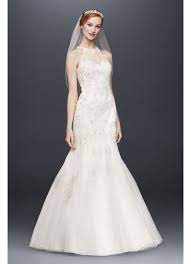 Illusion necklines are commonly paired with sleeveless, cap sleeve. Jewel Lace And Tulle Illusion Neck Wedding Dress David S Bridal