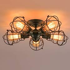 5 Light Semi Flush Mount Ceiling Light Fixtures Creatgeek Rustic Light Fixture Farmhouse Pendant Lighting Fixtures For Farmhouse Goals