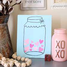 9 printable chalkboard freezer labels , from lia griffith: Mason Jar Valentine S Day Art Easy And Cute Valentine S Day Art