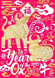 Chinese New Year 2021 Year Of The Ox Design Chinese New Year Design Chinese New Year Poster Chinese New Year Card