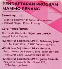 Ns medika clinic klinik nusa sentral pengumuman terkini program saringan pekerja tajaan perkeso yang telah diumumkan pihak kementerian masih belum dimuktamadkan sehingga. Kerajaan Negeri Teruskan Program Saringan Mamogram Percuma Sasar 5 000 Wanita Setahun Buletin Mutiara