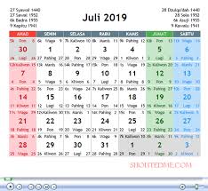 Kalender Jawa Juli 2019 Kalender Rabu Selasa