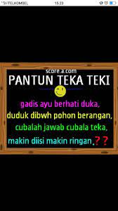 Sebab, petunjuk yang diselipkan tidak akan terlalu jelas dan mudah ditebak. Pantun Teka Teki Home Facebook