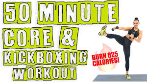 50 minute core and kickboxing workout