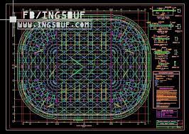 مخطط غطاء المدرجات المغلقة هياكل معدنية اوتوكاد Dwg وصف غطاء المدرج مغلقة يتكون هذا المشروع من خطط تفصيلية أقسام Autocad Drawing Autocad City Photo