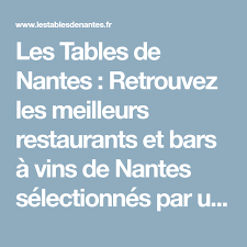 Les Tables De Nantes Retrouvez Les Meilleurs Restaurants Et Bars A Vins De Nantes Selectionnes Par Un Jury De Con Bar A Vin Meilleurs Restaurants Restaurants