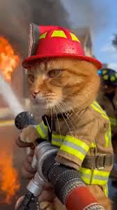 Firefighter Cat Saves the Day… AGAIN, #cat #firefighter #catlife #fyp