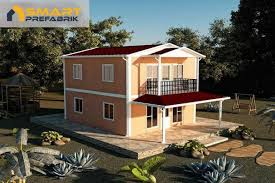 105 m2 cift katli prefabrik ev smart celik ev ve celik villa evler sayfiye evleri villa
