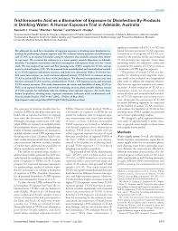 Trichloroacetic acid as a biomarker of exposure to disinfection by-products  in drinking water: a human exposure trial in Adelaid