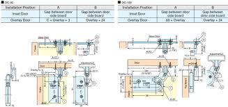 In order to choose the proper hinge for this type of door you must know both the inset dimension and the lip dimension. Damper Catch Sugatsune