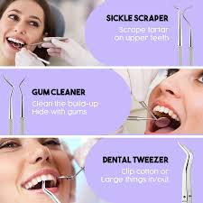 ActivePur, 8 piezas Herramientas dentales Kit de higiene dental Pinzas  Raspador de dientes Herramienta Dental Scaler Dentista Espejo Pick  Herramienta Limpiador de Lengua Removedor de Placa Kit Dental : Salud y  Hogar