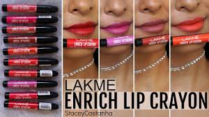 New Lakme Enrich Lip Crayon All Shades Review Swatches On Brown Skintone Stacey Castanha