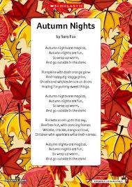 Use This Poem To Celebrate The Arrival Of Autumn In Your Setting You Can Also Find Supporting Activities Here Autumn Night Autumn Second Grade Math