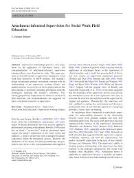 Pdf Attachment Informed Supervision For Social Work Field Education