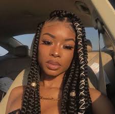 Black And Brown Box Braids Big Pin By Amari Jordan On Braided Box Braids Hairstyles Hair Styles Curly Hair Styles