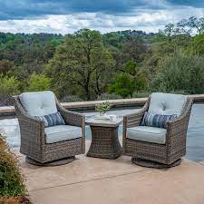 Lauren 3 Piece Woven Seating Set In 2021 Outdoor Furniture Sets Conversation Set Patio Swivel Rocking Chair