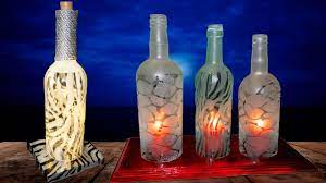 Southern homewares wine bottle topper 5 tea light holder with candles candelabra multicolor. Diy Candle Holder Wine Bottle Candle Holder Etched Candle Holder Wine Bottle Lamp Invidious