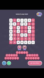 Maybe you would like to learn more about one of these? Word Whizzle Search Daily December 28 2018 Names In Pop Music Cyrus Perry Swift Levine Bieber Answer