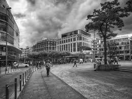 Somewhere In Frankfurt Germany Scenes Street View Black And White