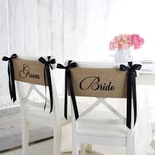 Amazon Com Mud Pie Bride And Groom Chair Sash Set Arts Crafts Sewing Wedding Chair Sashes Burlap Chair Sashes Chair Sash
