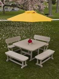Enjoy A Picnic Outside In A New Way With This Park 48 Square Dining Table Enjoy This Durable Maintenance Free Table Outdoor Picnic Tables Picnic Table Patio