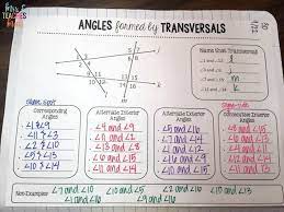 Angles that are on the opposite sides of the transversal are called alternate angles e.g. 370 Geometry Resources Ideas Teaching Math Teaching Geometry Math Geometry