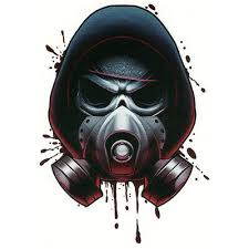Random late night post of a #skull wearing a #gasmask. Black Grey Red Temporary Tattoo Skull In Hood Gas Mask Ebay