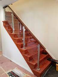 Modern Stairs Balcony Hand Rail Staircase Railing Kit Aluminium Side Connected Glass Railing Stairs Stair Railing Design Glass Stairs