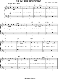 New products for beginner and easy piano sheet music. Up On The Housetop Piano Level 1 Or 2a Music Sheet Print And Play Sheet Music