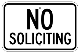 Security signs, trespassing signs, parking signs No Soliciting Sign I P14239