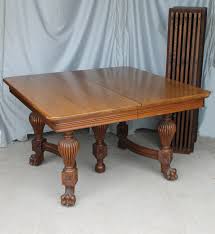 Square dining room table with tiered tuscany pedestal base. Bargain John S Antiques Antique Square Oak Dining Table With 7 14 Inch Leaves Bargain John S Antiques
