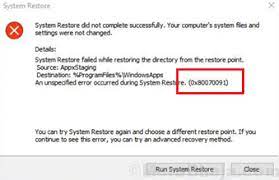 Fix System Restore Error 0x80070091 On Windows 10