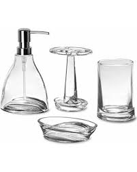 Buy glass bathroom accessory sets and get the best deals at the lowest prices on ebay! Amazing Deal On Amazon Basics Vapor 4 Piece Glass Bathroom Accessories Set
