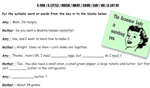 Choose the word to complete the sentence: Quantifiers Worksheet