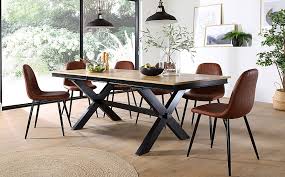 Get it as soon as fri, jul 9. Grange Painted Black And Oak Extending Dining Table With 4 Brooklyn Tan Leather Chairs Furniture And Choice