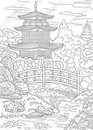 Explore 623989 free printable coloring pages for your you can use our amazing online tool to color and edit the following japanese garden coloring pages. Coloring Pages For Adults Chinese Pagoda Japanese Garden Etsy Coloring Books Anti Stress Coloring Book Stress Coloring Book