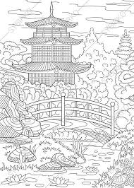 Explore 623989 free printable coloring pages for your you can use our amazing online tool to color and edit the following japanese garden coloring pages. Coloring Pages For Adults Chinese Pagoda Japanese Garden Etsy Coloring Books Anti Stress Coloring Book Stress Coloring Book