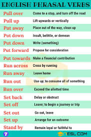 2000 Common Phrasal Verbs List From A Z 7 E S L Learn English Words English Verbs English Idioms