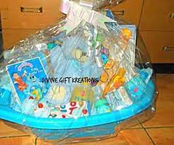 Combine lots of smaller necessities in a lovely basket. Baby Bath Tub Hampers Divine Gift Kreations Facebook