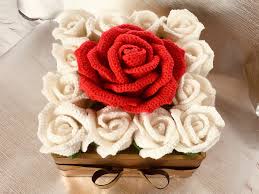 crochet rose gift rose box rose gift crochet rose rose