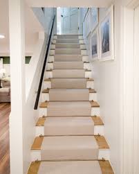 Stair runners are fixed in place with round metal rods or wooden quadrants set into side brackets at the junction between each tread and riser. How To Install A Stair Runner The Chronicles Of Home