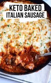 Easy Keto Italian Sausage Parm Bake Recipe Italian Sausage Recipes Baked Italian Sausage Sausage Recipes