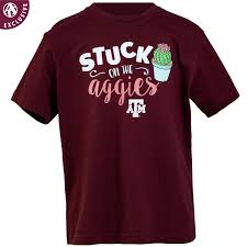 Texas A M Youth Stuck On The Aggies Cactus T Shirt