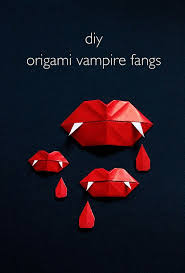 Diy Origami Vampire Fangs Halloween Origami Diy Origami Origami Crafts