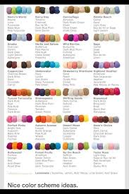 Each color scheme contains the html color codes you will need when coding your website template. What Colors Look Good Together Color Scheme Idea Chart Yarn Color Combinations Crochet Blanket Colors Colours That Go Together