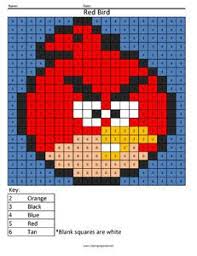 Angry Birds Color By Number Coloring Squared Multiplication And Division Addition And Subtraction Math Coloring