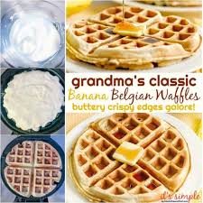 Easy Banana Belgian Waffle Recipe Crispy Buttery Nom Recipe Belgian Waffles Banana Waffle Recipe Banana Waffles