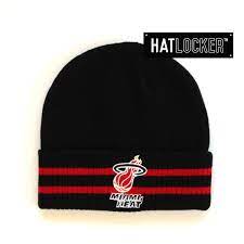 Mitchell And Ness Nba Miami Heat Black Beanie Hat Locker Miami Heat Beanie Mitchell Ness