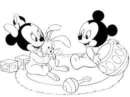 Disegno Di Minnie E Topolino Baby Da Colorare Per Bambini