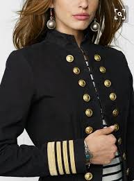 Black Blazer With Gold Buttons Womens Pin By The Electric Library On Saco Militar Military Inspired Fashion Outerwear Women Military Fashion